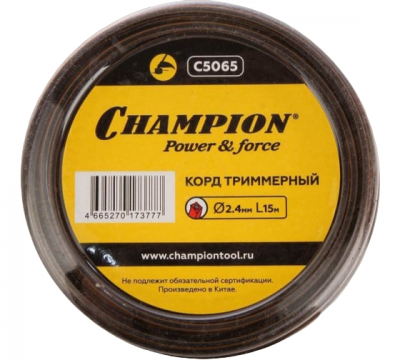 Корд триммерный Champion Nylplus Square 2.4 мм x 15 м (квадрат)